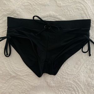 black adjustable swim bottoms